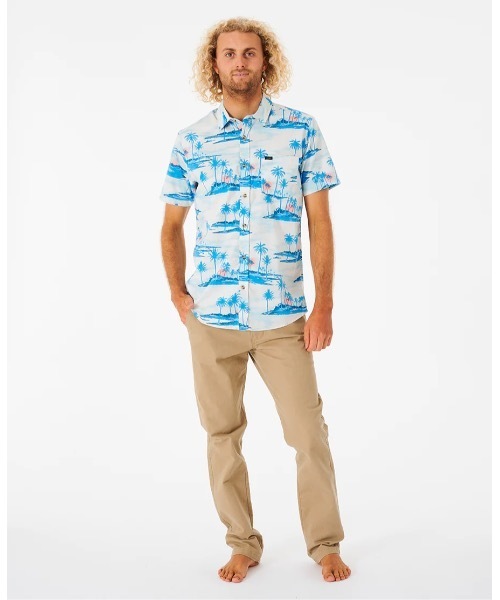 rip curl（リップカール）の「【RIPCURL（リップカール）】DREAMERS S/S SHIRT/半袖総柄シャツ（シャツ/ブラウス・メンズ・ブルー/ナチュラル・LARGE/MEDIUM/SMALL/X-LARGE）」の13枚目の写真