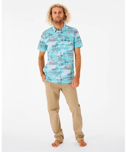 rip curl（リップカール）の「【RIPCURL（リップカール）】DREAMERS S/S SHIRT/半袖総柄シャツ（シャツ/ブラウス・メンズ・ブルー/ナチュラル・LARGE/MEDIUM/SMALL/X-LARGE）」の9枚目の写真
