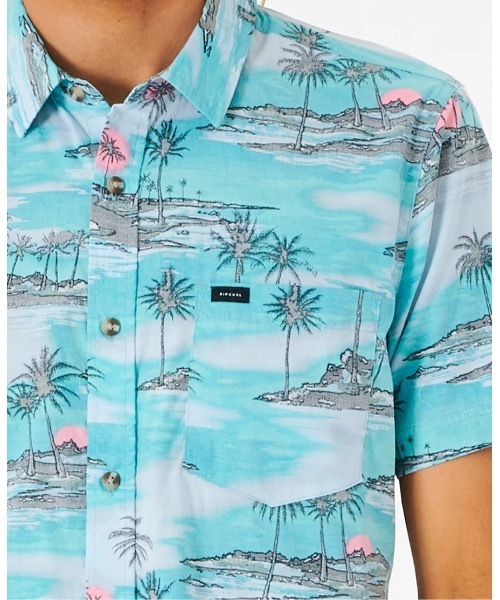 rip curl（リップカール）の「【RIPCURL（リップカール）】DREAMERS S/S SHIRT/半袖総柄シャツ（シャツ/ブラウス・メンズ・ブルー/ナチュラル・LARGE/MEDIUM/SMALL/X-LARGE）」の10枚目の写真