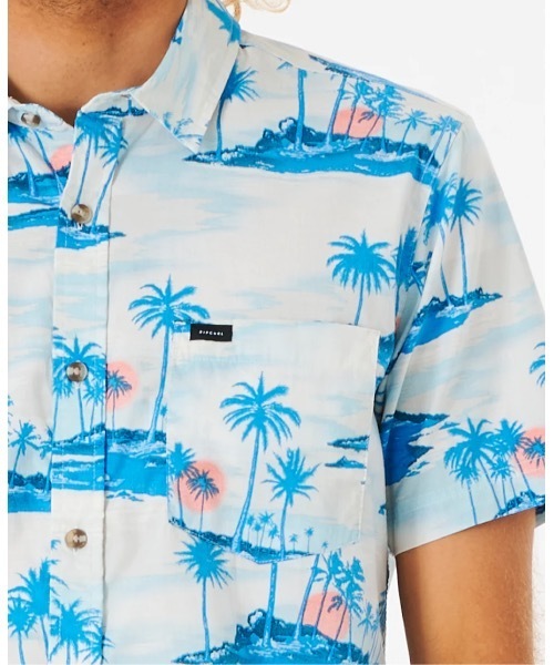 rip curl（リップカール）の「【RIPCURL（リップカール）】DREAMERS S/S SHIRT/半袖総柄シャツ（シャツ/ブラウス・メンズ・ブルー/ナチュラル・LARGE/MEDIUM/SMALL/X-LARGE）」の4枚目の写真