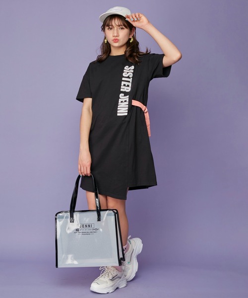 最終お値下げ♡familiar♡ワンピース♡新品♡110♡ SISTER JENNI（SISTER JENNI）の「接触冷感サイドベルトTワンピ