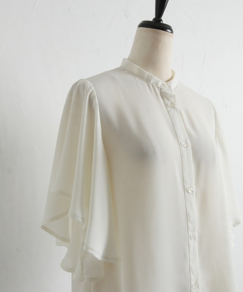 tocco closet(トッコ クローゼット)の「【ZOZO限定】フリルスリーブブラウス(シャツ/ブラウス・レディース・オフホワイト/ブラック・M)」の5枚目の写真