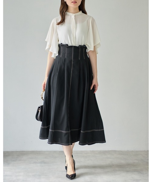tocco closet(トッコ クローゼット)の「【ZOZO限定】フリルスリーブブラウス(シャツ/ブラウス・レディース・オフホワイト/ブラック・M)」の3枚目の写真
