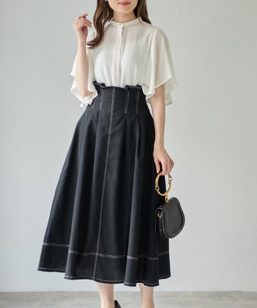 tocco closet(トッコ クローゼット)の「【ZOZO限定】フリルスリーブブラウス(シャツ/ブラウス・レディース・オフホワイト/ブラック・M)」の6枚目の写真
