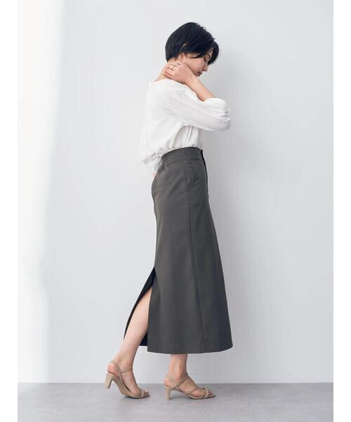 レーヨン麻タック袖ブラウス
