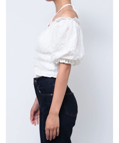 jouetie(ジュエティ)の「2WAYオフショルブラウス【ホルターネック/ギンガムチェック】(シャツ/ブラウス・レディース・ピンク/オレンジ/ブラック/オフホワイト・MEDIUM)」の7枚目の写真