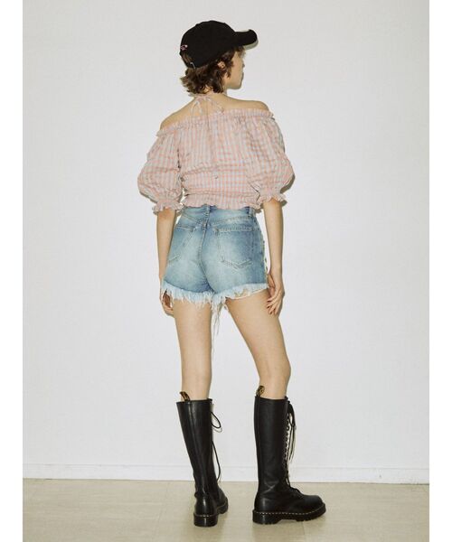 jouetie(ジュエティ)の「2WAYオフショルブラウス【ホルターネック/ギンガムチェック】(シャツ/ブラウス・レディース・ピンク/オレンジ/ブラック/オフホワイト・MEDIUM)」の16枚目の写真