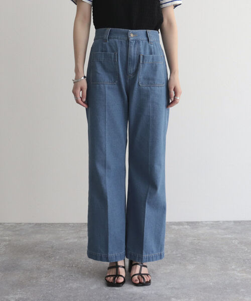 fredy emue（フレディエミュ）の「デニムポケ付きセミフレアパンツ（デニムパンツ・レディース・ブルー/ブルー系その他・38/36/34）」の21枚目の写真