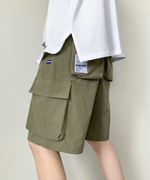 NOWLE（ノウル）の「【NOWLE】ワイド ミリタリー カーゴ イージー ショートパンツ（カーゴパンツ・メンズ・グレー/カーキ/ブラック・MEDIUM/LARGE）」の14枚目の写真