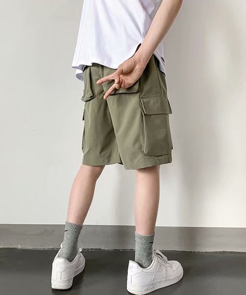 NOWLE（ノウル）の「【NOWLE】ワイド ミリタリー カーゴ イージー ショートパンツ（カーゴパンツ・メンズ・グレー/カーキ/ブラック・MEDIUM/LARGE）」の17枚目の写真