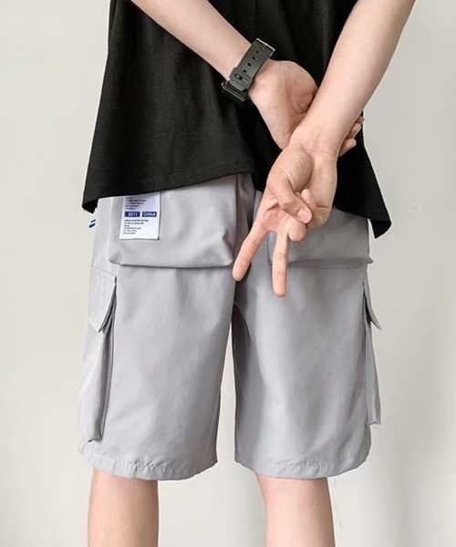 NOWLE（ノウル）の「【NOWLE】ワイド ミリタリー カーゴ イージー ショートパンツ（カーゴパンツ・メンズ・グレー/カーキ/ブラック・MEDIUM/LARGE）」の11枚目の写真