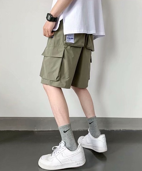 NOWLE（ノウル）の「【NOWLE】ワイド ミリタリー カーゴ イージー ショートパンツ（カーゴパンツ・メンズ・グレー/カーキ/ブラック・MEDIUM/LARGE）」の18枚目の写真