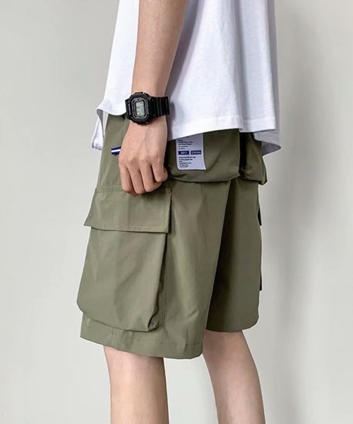 NOWLE（ノウル）の「【NOWLE】ワイド ミリタリー カーゴ イージー ショートパンツ（カーゴパンツ・メンズ・グレー/カーキ/ブラック・MEDIUM/LARGE）」の15枚目の写真