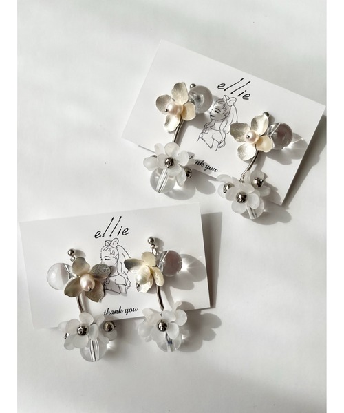 tone(トーン)の「【ellie】bloomピアス(MA)(ピアス(両耳用)・レディース・クリア・FREE)」の3枚目の写真