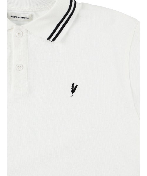 MIRO AMURETTE（ミロアミュレット）の「niwatori over polo T/オーバーサイズポロシャツ（ポロシャツ・レディース・ブラック/ホワイト・FREE）」の14枚目の写真