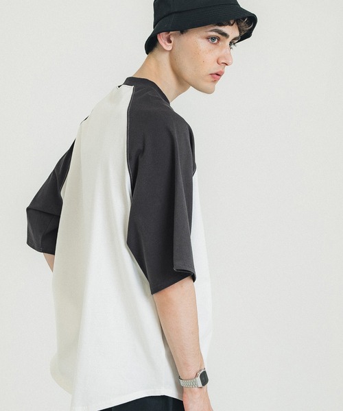 coca（coca）（コカ）の「メンズラグランプリントTシャツ（Tシャツ/カットソー・メンズ・ブラック・M/L/XL）」の5枚目の写真