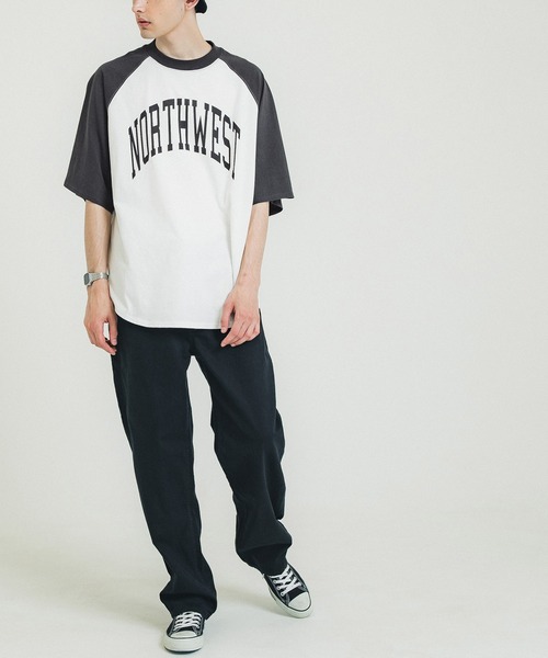 coca（coca）（コカ）の「メンズラグランプリントTシャツ（Tシャツ/カットソー・メンズ・ブラック・M/L/XL）」の4枚目の写真