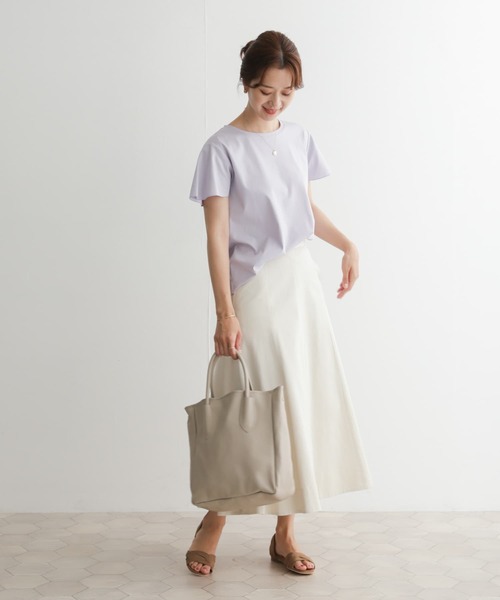 【新品】2024SS　スムースリープルオーバーカットソー　size38　23区 セール】シルケットコットンフレアスリーブプルオーバー（T