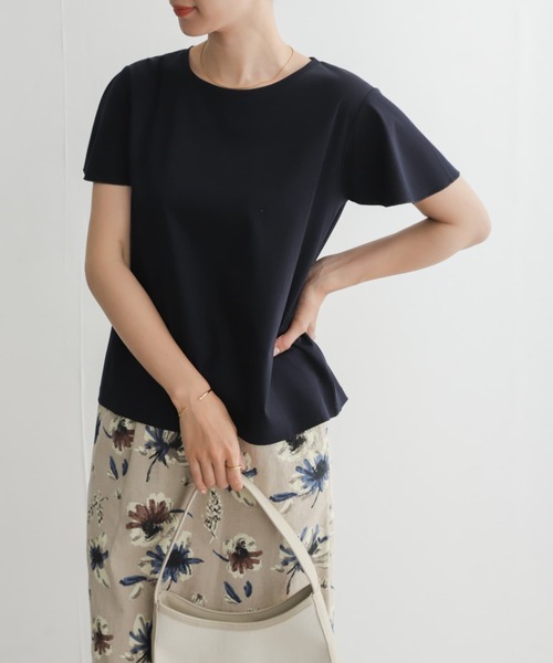 URBAN RESEARCH DOORS(アーバンリサーチドアーズ)の「シルケットコットンフレアスリーブプルオーバー(Tシャツ/カットソー・レディース・オフホワイト/ラベンダー/ネイビー・MEDIUM)」の21枚目の写真