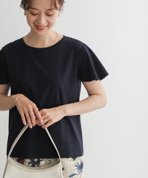 URBAN RESEARCH DOORS(アーバンリサーチドアーズ)の「シルケットコットンフレアスリーブプルオーバー(Tシャツ/カットソー・レディース・オフホワイト/ラベンダー/ネイビー・MEDIUM)」の19枚目の写真