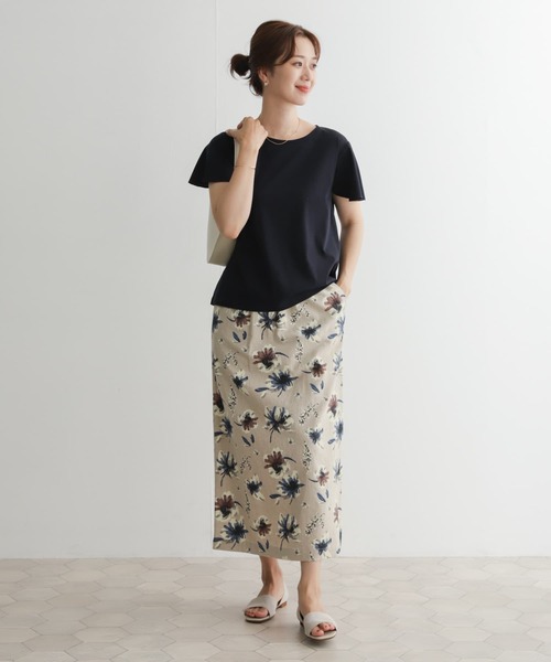URBAN RESEARCH DOORS(アーバンリサーチドアーズ)の「シルケットコットンフレアスリーブプルオーバー(Tシャツ/カットソー・レディース・オフホワイト/ラベンダー/ネイビー・MEDIUM)」の16枚目の写真