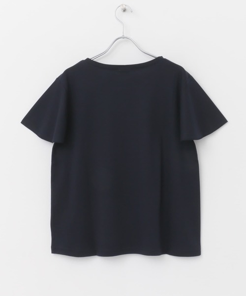URBAN RESEARCH DOORS(アーバンリサーチドアーズ)の「シルケットコットンフレアスリーブプルオーバー(Tシャツ/カットソー・レディース・オフホワイト/ラベンダー/ネイビー・MEDIUM)」の7枚目の写真