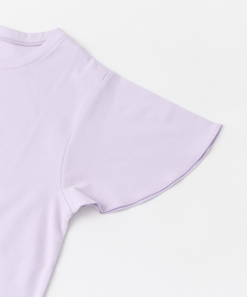 URBAN RESEARCH DOORS(アーバンリサーチドアーズ)の「シルケットコットンフレアスリーブプルオーバー(Tシャツ/カットソー・レディース・オフホワイト/ラベンダー/ネイビー・MEDIUM)」の4枚目の写真