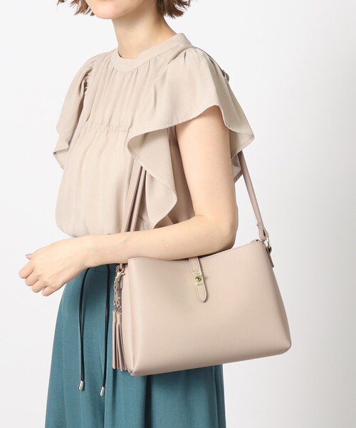 grove（グローブ）の「◆【人間工学】ダブルタッセル3層ショルダー（ショルダーバッグ・レディース・ライトグレー/ブラック/ライトブルー/アイボリー・00）」の3枚目の写真