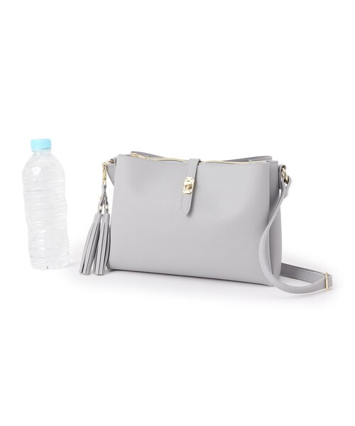 grove（グローブ）の「◆【人間工学】ダブルタッセル3層ショルダー（ショルダーバッグ・レディース・ライトグレー/ブラック/ライトブルー/アイボリー・00）」の7枚目の写真