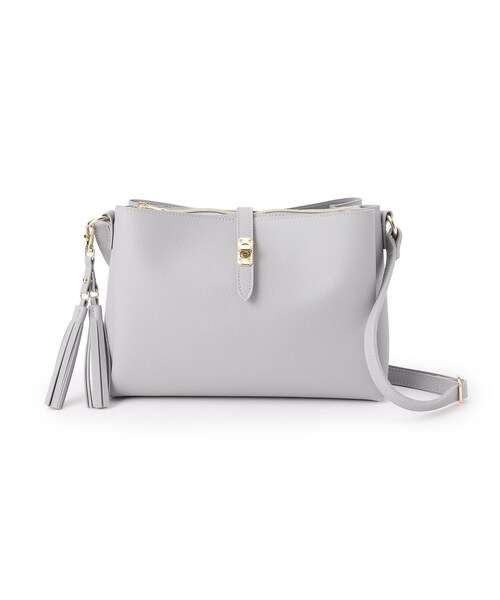 grove（グローブ）の「◆【人間工学】ダブルタッセル3層ショルダー（ショルダーバッグ・レディース・ライトグレー/ブラック/ライトブルー/アイボリー・00）」の10枚目の写真