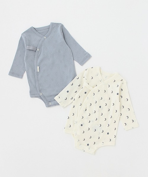 petit main（プティマイン）の「【オーガニック】前あきボディースーツ（肌着・キッズ・チャコール/ライトピンク/ブルー/アイボリー・80ｃｍ/60cm/70cm）」の3枚目の写真