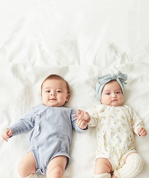 petit main（プティマイン）の「【オーガニック】前あきボディースーツ（肌着・キッズ・チャコール/ライトピンク/ブルー/アイボリー・80ｃｍ/60cm/70cm）」の6枚目の写真