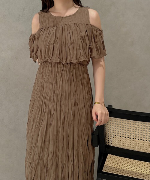 apres jour clair(アプレジュールクレア)の「【apres jour clair】2WAYクリンクルワンピース【ZOZOTOWN限定アイテム】(ワンピース・レディース・ピンクベージュ/ブラウン系その他/アイボリー/ブラック・フリー/X-LARGE)」の3枚目の写真