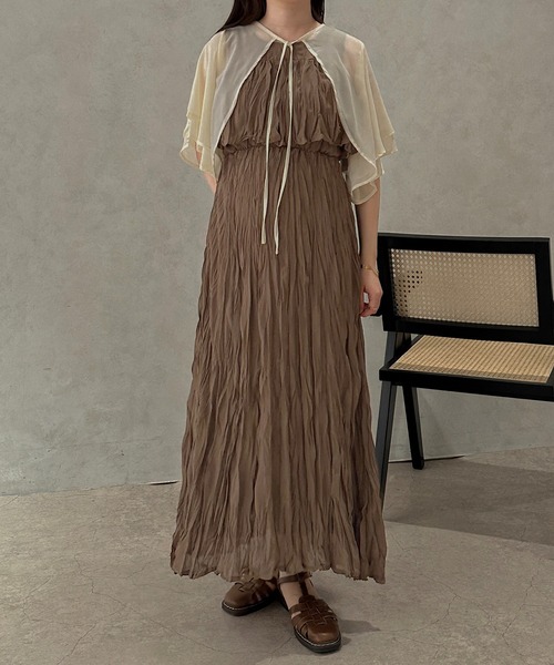 apres jour clair(アプレジュールクレア)の「【apres jour clair】2WAYクリンクルワンピース【ZOZOTOWN限定アイテム】(ワンピース・レディース・ピンクベージュ/ブラウン系その他/アイボリー/ブラック・フリー/X-LARGE)」の16枚目の写真