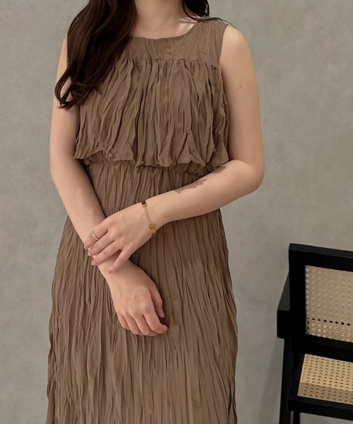 apres jour clair(アプレジュールクレア)の「【apres jour clair】2WAYクリンクルワンピース【ZOZOTOWN限定アイテム】(ワンピース・レディース・ピンクベージュ/ブラウン系その他/アイボリー/ブラック・フリー/X-LARGE)」の7枚目の写真