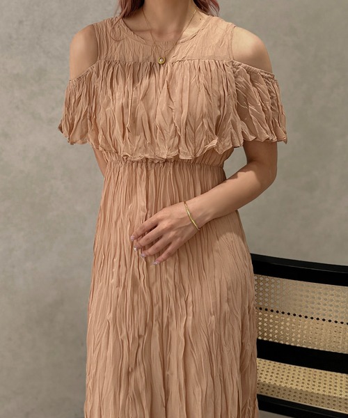 apres jour clair(アプレジュールクレア)の「【apres jour clair】2WAYクリンクルワンピース【ZOZOTOWN限定アイテム】(ワンピース・レディース・ピンクベージュ/ブラウン系その他/アイボリー/ブラック・フリー/X-LARGE)」の8枚目の写真