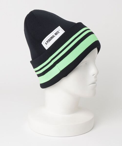 JNBY(ジェーエヌビーワイ)の「APN Logo-patch Striped Polyester Beanie Hat(ニットキャップ/ビーニー・レディース・ブラック/パープル・ONE SIZE)」の22枚目の写真