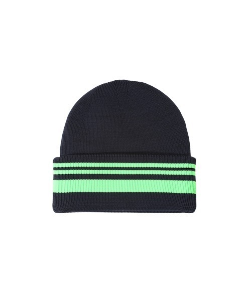 JNBY(ジェーエヌビーワイ)の「APN Logo-patch Striped Polyester Beanie Hat(ニットキャップ/ビーニー・レディース・ブラック/パープル・ONE SIZE)」の11枚目の写真