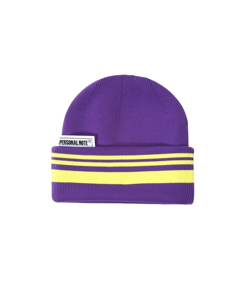 JNBY(ジェーエヌビーワイ)の「APN Logo-patch Striped Polyester Beanie Hat(ニットキャップ/ビーニー・レディース・ブラック/パープル・ONE SIZE)」の19枚目の写真