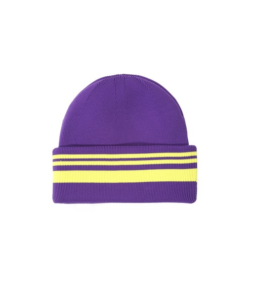 JNBY(ジェーエヌビーワイ)の「APN Logo-patch Striped Polyester Beanie Hat(ニットキャップ/ビーニー・レディース・ブラック/パープル・ONE SIZE)」の20枚目の写真