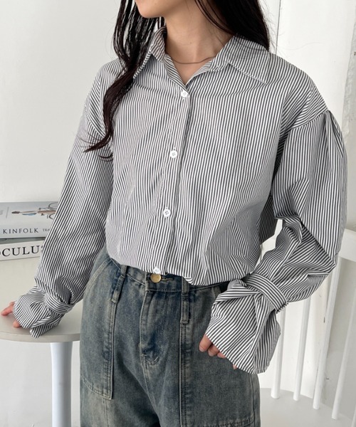 HYKE ストライプシースルーブラウス HYKE ストライプシースルーブラウス