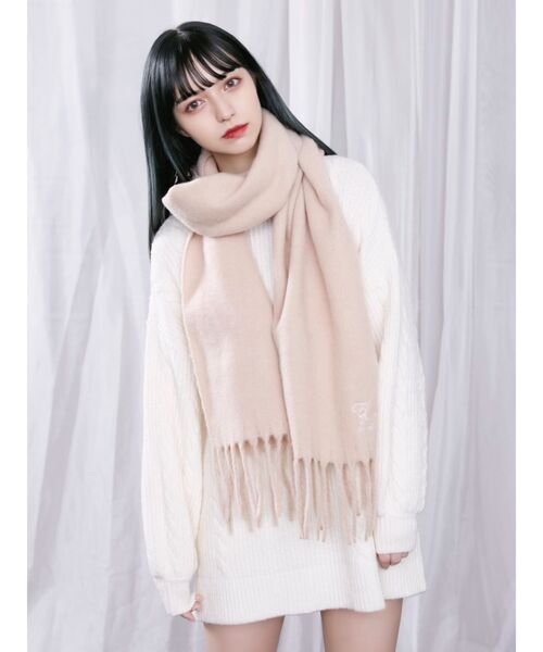 EATME（イートミー）の「E/Mロゴ刺繍マフラー（マフラー・レディース・ブラック/ピンク/アイボリー・FREE）」の17枚目の写真