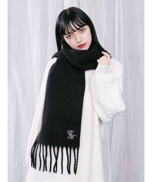 EATME（イートミー）の「E/Mロゴ刺繍マフラー（マフラー・レディース・ブラック/ピンク/アイボリー・FREE）」の18枚目の写真