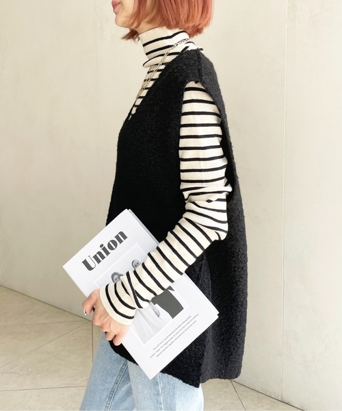 Meli rich(メリーリッチ)の「プードルボアベスト(ベスト・レディース・ライトベージュ/モカ/グレー/ブラック・MEDIUM)」の14枚目の写真