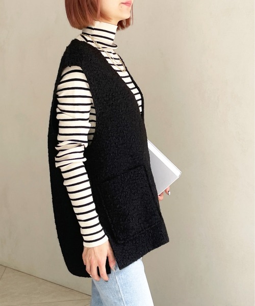 Meli rich(メリーリッチ)の「プードルボアベスト(ベスト・レディース・ライトベージュ/モカ/グレー/ブラック・MEDIUM)」の16枚目の写真