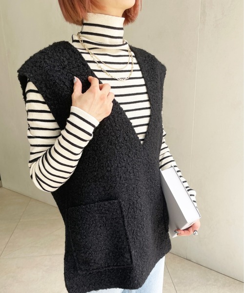 Meli rich(メリーリッチ)の「プードルボアベスト(ベスト・レディース・ライトベージュ/モカ/グレー/ブラック・MEDIUM)」の19枚目の写真