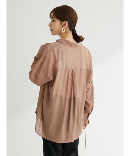 Green　Parks（グリーンパークス）の「ワッシャービッグシャツ（シャツ/ブラウス・レディース・ブラウン/オフホワイト/ブラック/サックスブルー・FREE）」の10枚目の写真