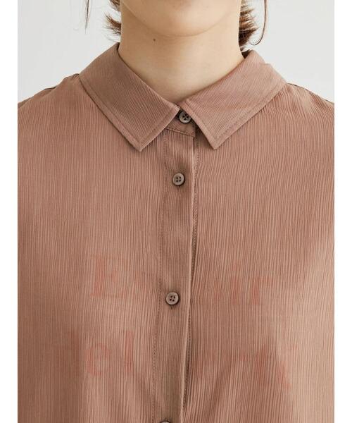 Green　Parks（グリーンパークス）の「ワッシャービッグシャツ（シャツ/ブラウス・レディース・ブラウン/オフホワイト/ブラック/サックスブルー・FREE）」の11枚目の写真