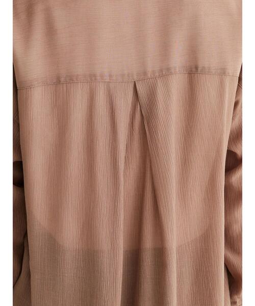 Green　Parks（グリーンパークス）の「ワッシャービッグシャツ（シャツ/ブラウス・レディース・ブラウン/オフホワイト/ブラック/サックスブルー・FREE）」の12枚目の写真