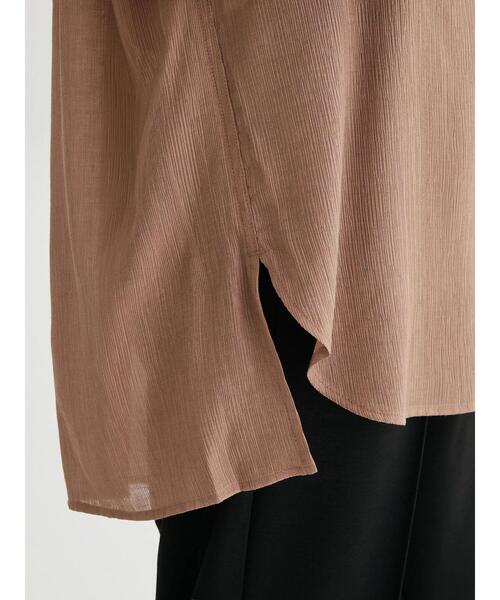 Green　Parks（グリーンパークス）の「ワッシャービッグシャツ（シャツ/ブラウス・レディース・ブラウン/オフホワイト/ブラック/サックスブルー・FREE）」の14枚目の写真